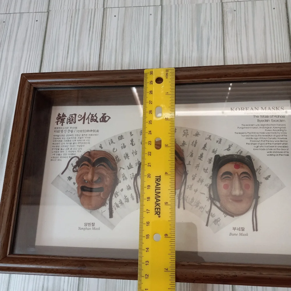 Framed Korean Miniature Masks 